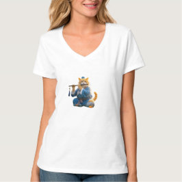 AI Cat vrouwen nek t shirt