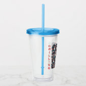 AI Chilling Snowman Patroon Acryl Tumbler of Cup Acryl Drinkbeker (Rechts)