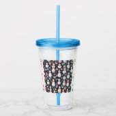 AI Chilling Snowman Patroon Acryl Tumbler of Cup Acryl Drinkbeker (Voorkant)