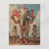 AI Circus Elephant Briefkaart (Voorkant)