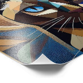 AI Cubism Cat Foto Afdruk (Hoek)