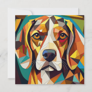 AI Cubism Dog Feestdagenkaart