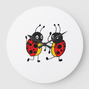 AI - Dansende Ladybugs-wandklok Grote Klok