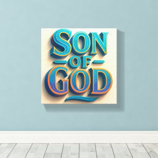 Ai design Zoon van God Stretched Canvas print (Insitu (Houten vloer))