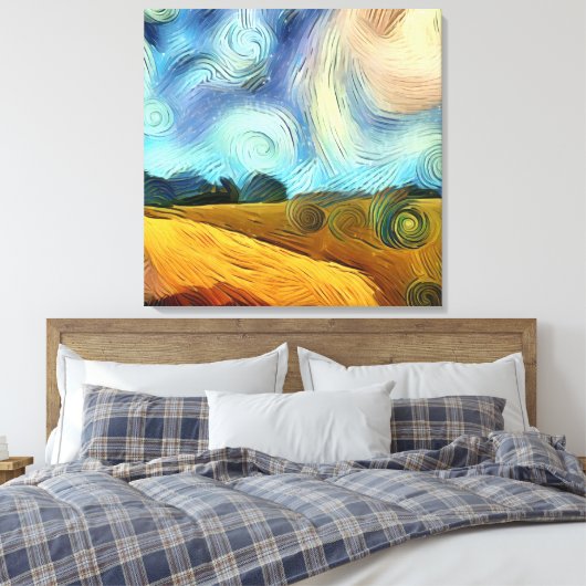 AI Digitaal Vincent Van Gogh Stijl Kunstwerk Canvas Afdruk (Insitu (Slaapkamer))