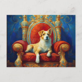 AI Dog Throne Briefkaart
