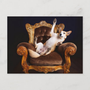 AI Dog Throne Briefkaart