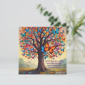 AI downloadbare Butterfly Tree Hope Kaart (Staand voorkant)