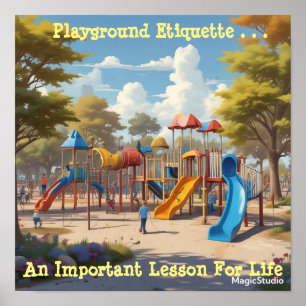 AI downloadbare speeltuin Etiquette Life Poster