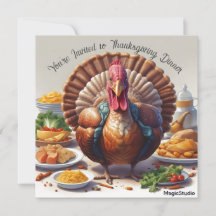 AI-downloadbare Thanksgiving-dinnerkaart