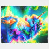 AI Eenhoorn Fleece Deken (Voorkant (Horizontaal))