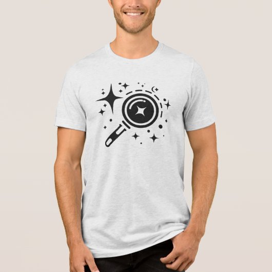 AI-embleem Sparkle-sterren, baken van het digitale Tri-Blend Shirt (Voorkant)