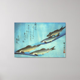 Ai (forel) - Hiroshige's kleurenJapanse vis afdruk Canvas Afdruk