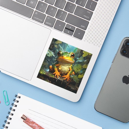 Ai Frog Sticker (Laptop met iPhone)