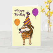 AI- Funny Pup carte d'anniversaire (Fleur jaune)