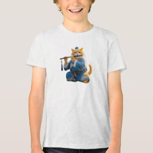 AI-gegenereerde kattenillustratie - cool en artist Tri-Blend Shirt