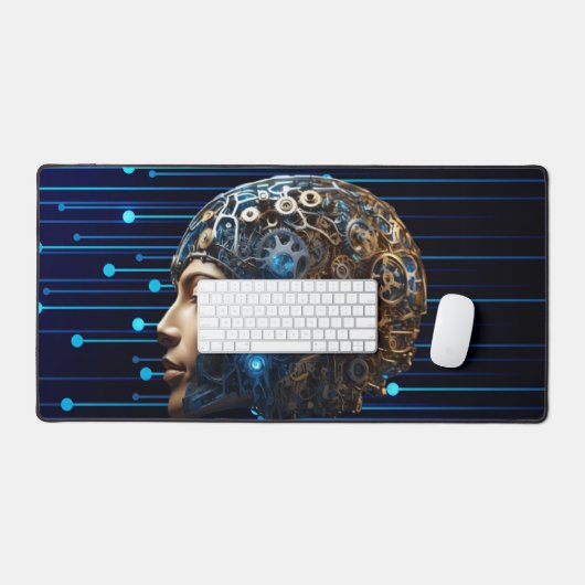 AI-geïnspireerde Custom Large Desk Mat voor werkru (Keyboard & Muis)