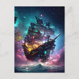 AI Generate Pirate Ship Briefkaart