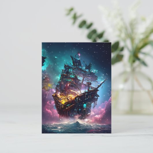 AI Generate Pirate Ship Briefkaart (Staand voorkant)