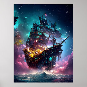 AI Generate Pirate Ship Poster