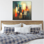 Ai generated abstract and resilient city canvas afdruk (Insitu (Slaapkamer))