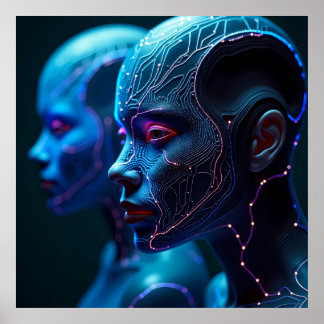 AI-Generated Cyberpunk Poster – futuristisch en ge