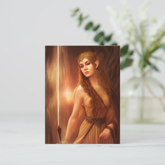 AI Generated Elven Goddess Briefkaart (Staand voorkant)