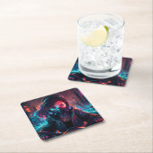 AI generated motorcycle art #1 Vierkante Kartonnen Onderzetter (Insitu)