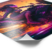 AI generated motorcycle art #3 Foto Afdruk (Hoek)