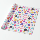 AI Generated Space Pattern Wrapping Paper Cadeaupapier (Uitgerold)