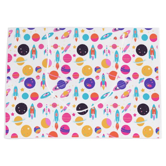 AI Generated Space Patterned Gift Bag Groot Cadeauzakje (Voorkant)