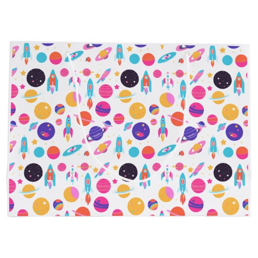 AI Generated Space Patterned Gift Bag Groot Cadeauzakje (Achterkant)