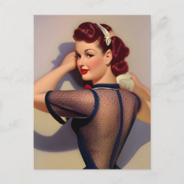 AI Generated  Style Pinup Woman Briefkaart