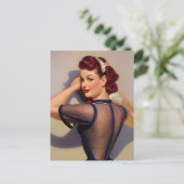 AI Generated  Style Pinup Woman Briefkaart (Staand voorkant)