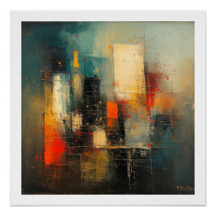 AI genereerde abstracte en veerkrachtige stad Perfect Poster
