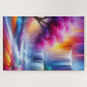 AI genereerde Abstracte kunstolieverfschilderlands Legpuzzel (Horizontaal)