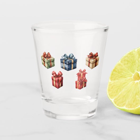AI genereerde kerstcadeaus Shot Glas (Voorkant)