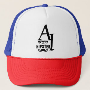 AI Hipster met draagbare glazen en snor Trucker Pet