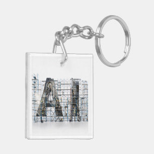 AI Industriële Lettervorm Architectuur Kunst Sleutelhanger