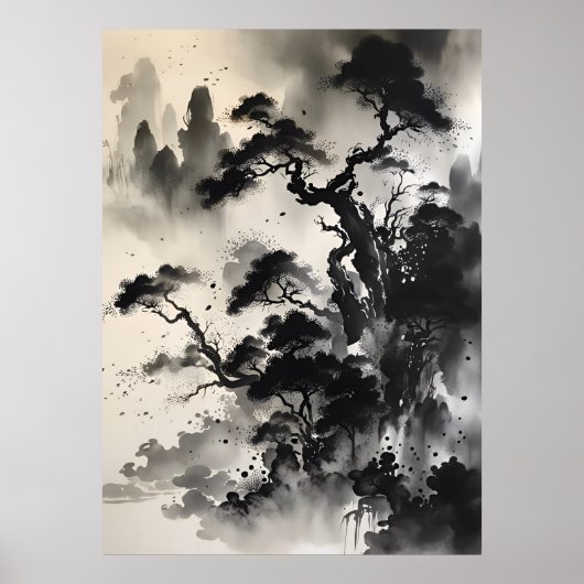 AI Ink Dessin paysage Poster (Devant)