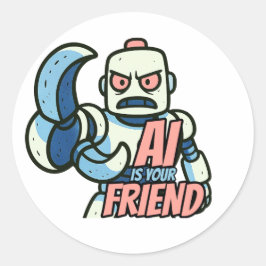 AI Is Your Friend Sticker 4 Mensen Die Van ChatGPT