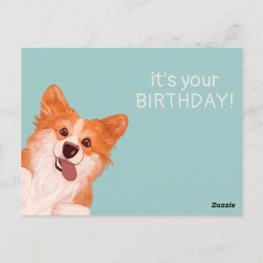 Ai-Je L'Odeur Cake Cute Corgi Carte Anniversaire (Dos)