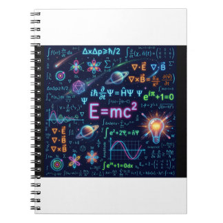 AI Kunst Fysica E=mc² Wetenschap Spiraal Notebook  Notitieboek