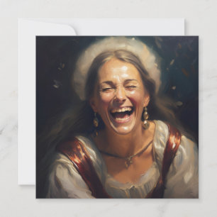 AI lachende vrouw Feestdagenkaart