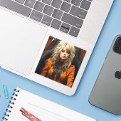 AI Lady Sticker (Laptop met iPhone)