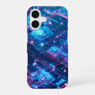 AI Neon Raster iPhone 16 Hoesje