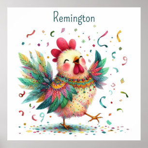 AI Nursery Art Folk Art Style Kip of Haan Poster