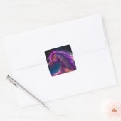 AI Paarse Paard Vierkante Sticker (Envelop)