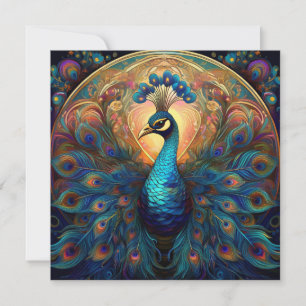 AI Peacock Feestdagenkaart