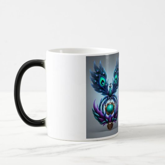 AI Peacock Spider Hybride Spel Kunst Icon Mok (Links)